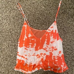 Alo women’s orange tye dye crop top tank small